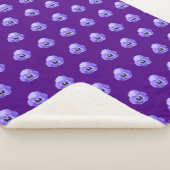 Paarse Pansy Flower naaamless Pattern op Sherpa Deken (3/4)