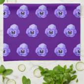 Paarse Pansy Flower naaamless Pattern op Theedoek (Gevouwen)