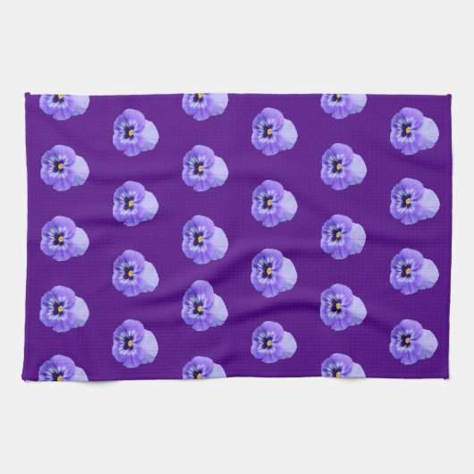 Paarse Pansy Flower naaamless Pattern op Theedoek (Horizontaal)