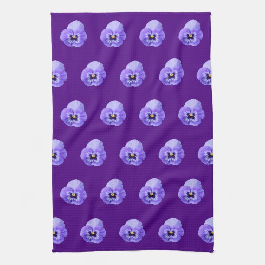 Paarse Pansy Flower naaamless Pattern op Theedoek (Verticaal)