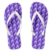 Paarse Pansy Flower Naadloze Patroon op Teenslippe Teenslippers (Voetbed)