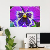 Paarse Pansy Flower Poster Art (Thuiskantoor)