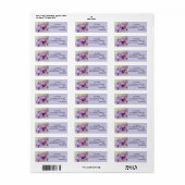 Paarse Pansy Flower Return-adreslabels Etiket (Full Sheet)
