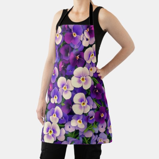 Paarse Pansy Flower Schort (Insitu)