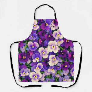 Paarse Pansy Flower Schort