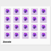 Paarse Pansy Flower Sticker met offertes (Vel)