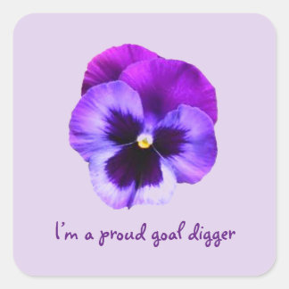 Paarse Pansy Flower Sticker met offertes