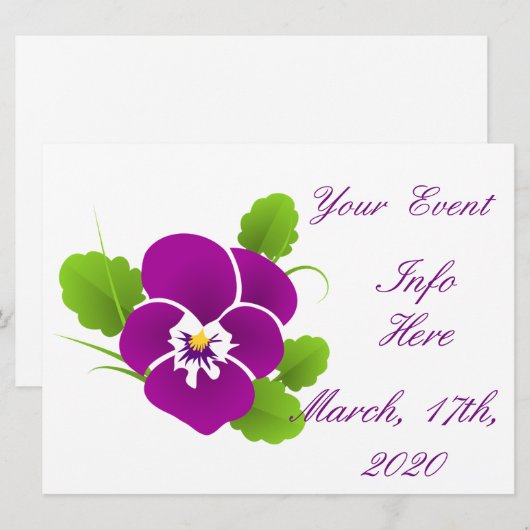 Paarse Pansy Flower Thunder_Cove (Voorkant / Achterkant)