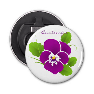Paarse Pansy Flower Thunder_Cove Button Flesopener