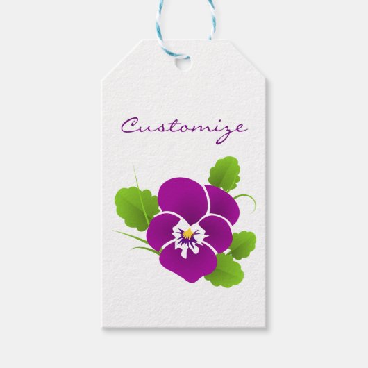 Paarse Pansy Flower Thunder_Cove Cadeaulabel (Voorkant)