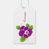 Paarse Pansy Flower Thunder_Cove Cadeaulabel (Achterkant)