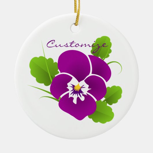 Paarse Pansy Flower Thunder_Cove Keramisch Ornament (Voorkant)