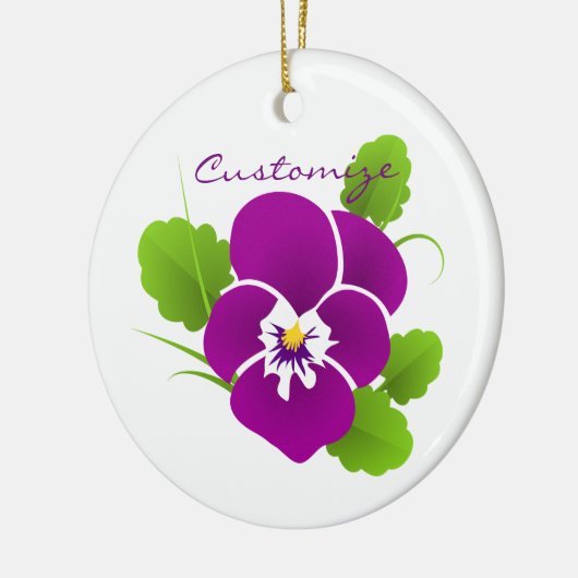 Paarse Pansy Flower Thunder_Cove Keramisch Ornament (Links)