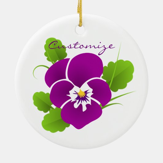 Paarse Pansy Flower Thunder_Cove Keramisch Ornament (Achterkant)