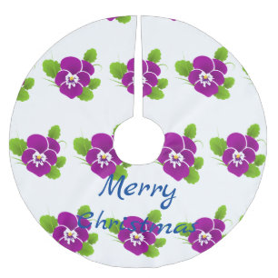 Paarse Pansy Flower Thunder_Cove Kerstboom Rok