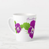 Paarse Pansy Flower Thunder_Cove Latte Mok (Linkerhoek)