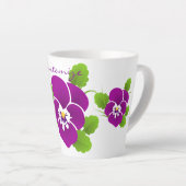 Paarse Pansy Flower Thunder_Cove Latte Mok (Rechterhoek)