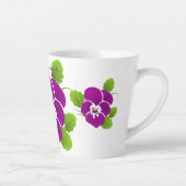 Paarse Pansy Flower Thunder_Cove Latte Mok (Rechts)
