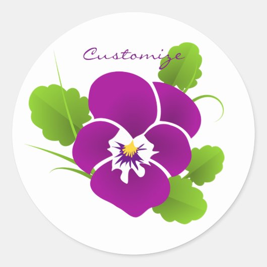 Paarse Pansy Flower Thunder_Cove Ronde Sticker (Voorkant)