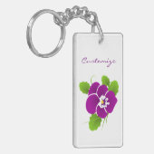 Paarse Pansy Flower Thunder_Cove Sleutelhanger (Voorkant Links)