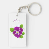 Paarse Pansy Flower Thunder_Cove Sleutelhanger (achterkant)