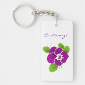 Paarse Pansy Flower Thunder_Cove Sleutelhanger (Voorkant)