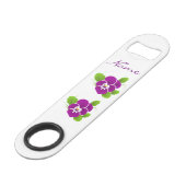 Paarse Pansy Flower Thunder_Cove Speed Flessenopener (Voorkant Gekanteld)