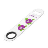 Paarse Pansy Flower Thunder_Cove Speed Flessenopener (Achterkant Gekanteld)