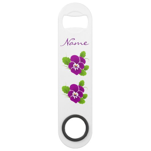 Paarse Pansy Flower Thunder_Cove Speed Flessenopener (Voorkant)