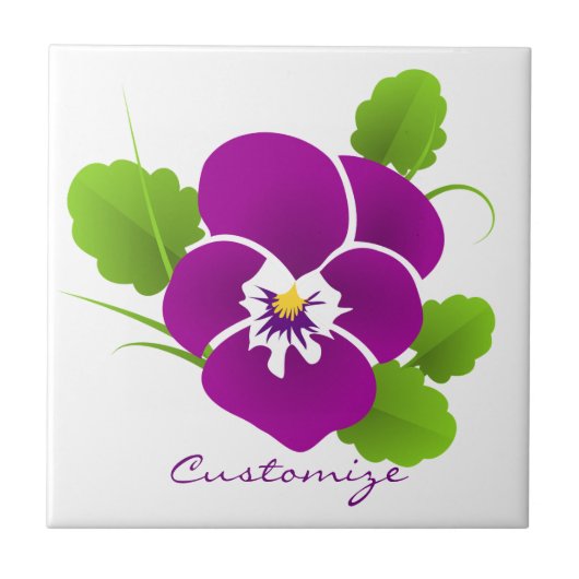 Paarse Pansy Flower Thunder_Cove Tegeltje (Voorkant)