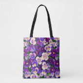 Paarse Pansy Flower Tote Bag (Voorkant)