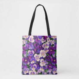 Paarse Pansy Flower Tote Bag