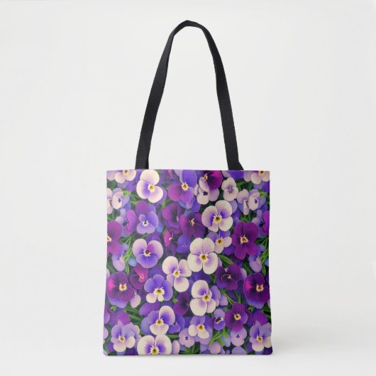 Paarse Pansy Flower Tote Bag (Voorkant)