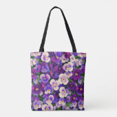 Paarse Pansy Flower Tote Bag (Achterkant)