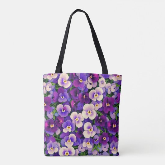 Paarse Pansy Flower Tote Bag (Achterkant)