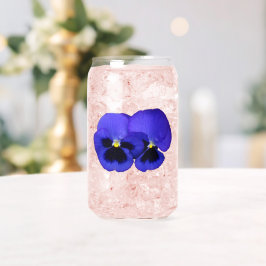 Paarse Pansy Flowers Bloemen Bloemen Blikvorm Glas