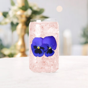 Paarse Pansy Flowers Bloemen Bloemen Blikvorm Glas