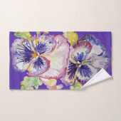 Paarse Pansy Flowers Floral Bath Towel Set Bad Handdoek (Handdoek)