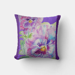 Paarse Pansy Flowers Floral Violet decor Cushion Kussen
