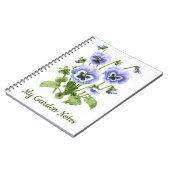Paarse Pansy Flowers gepersonaliseerd Notitieboek (Linkerzijde)
