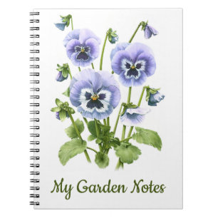 Paarse Pansy Flowers gepersonaliseerd Notitieboek