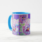 Paarse Pansy Flowers Mum Daughter Mok (Voorkant links)