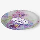Paarse Pansy Flowers Pattern Birthday Bord (Gekanteld)