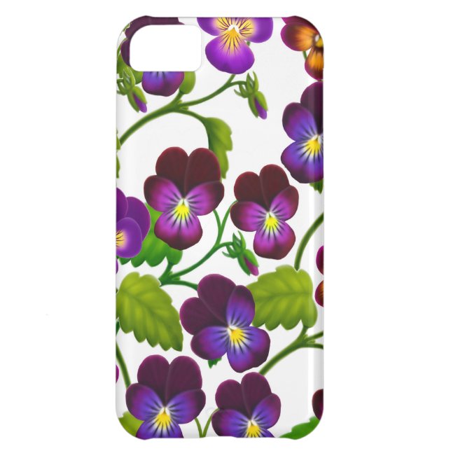 Paarse Pansy Garden Flowers iPhone 5 Hoesje (Achterkant)
