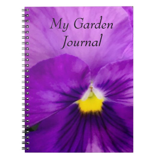 Paarse Pansy Gardening Journal Notitieboek (Voorkant)