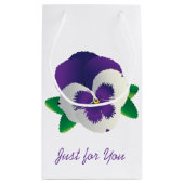 Paarse Pansy Gift Bag Klein Cadeauzakje (Achterkant)