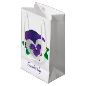 Paarse Pansy Gift Bag Klein Cadeauzakje (Voorkant Gekanteld)
