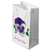 Paarse Pansy Gift Bag Klein Cadeauzakje (Achterkant Gekanteld)