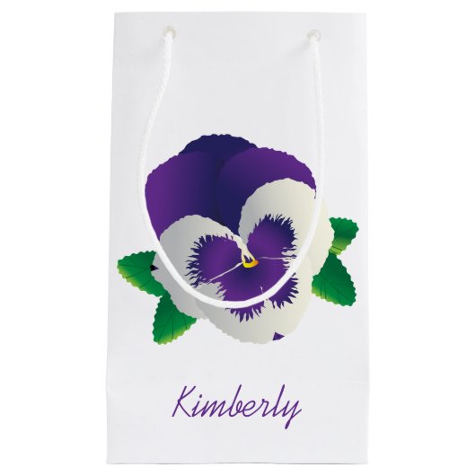 Paarse Pansy Gift Bag Klein Cadeauzakje (Voorkant)