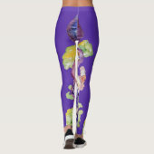 Paarse Pansy grote pansy bloemenbloem Leggings (Achterkant)